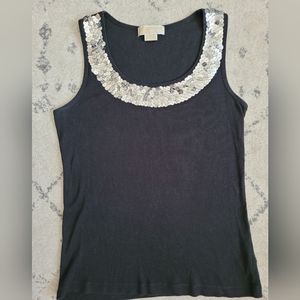 Michael Kors Ribbed Sequin Tank Top Size L